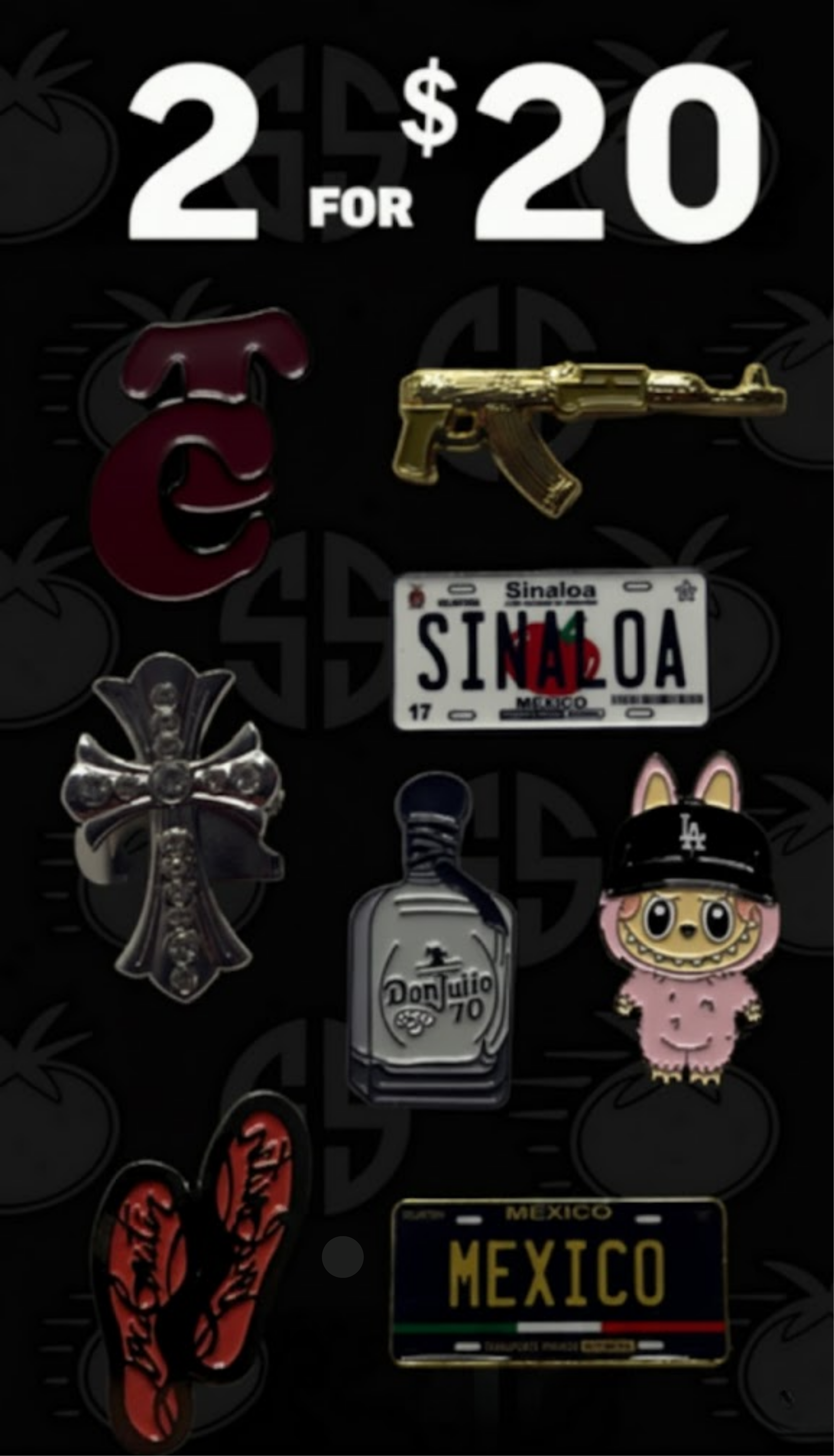 ANY 2 PINS FOR ONLY $20